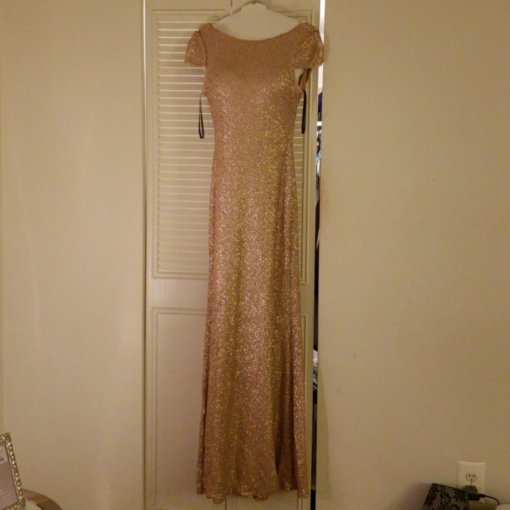 ROSE Gold Sorella Vita Sequins Bridemaid Dress - Picture 2 of 4